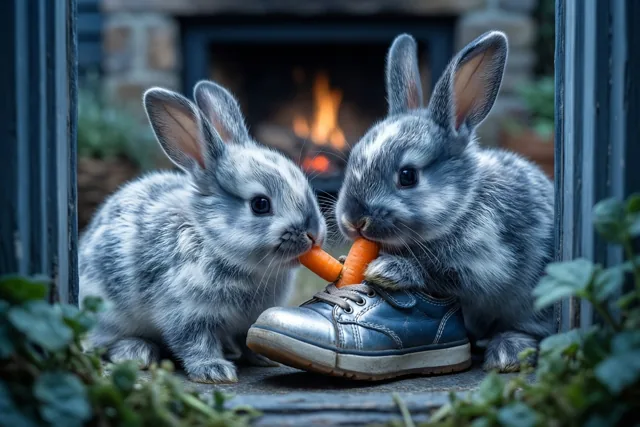 De Sint deelt met konijntjes