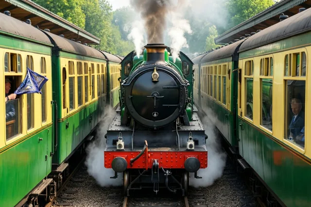 Uitgezwaaid bij de stoomtrein