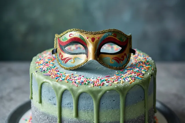 Een masker op de taart