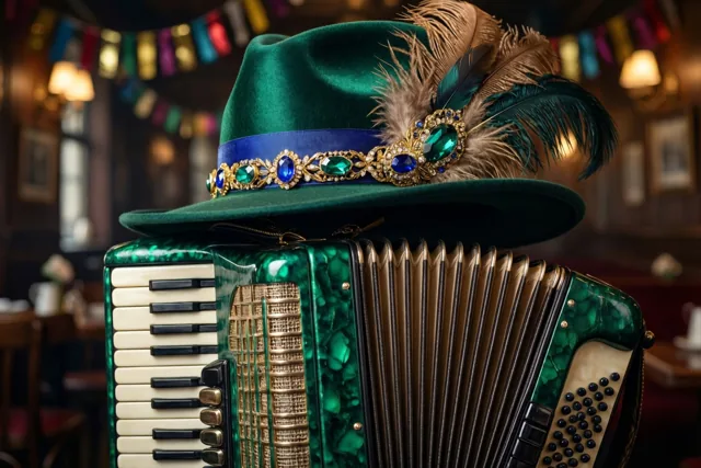 De accordeon wacht op carnaval