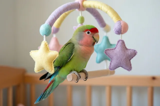 Een papegaai verwelkomt jullie kleintje