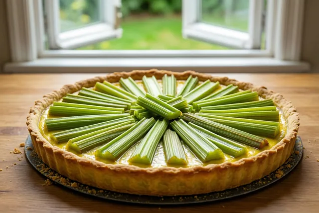 Taart met uitzicht op groen
