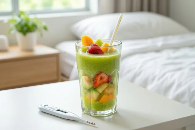 Groene smoothie, warme beterschapswensen