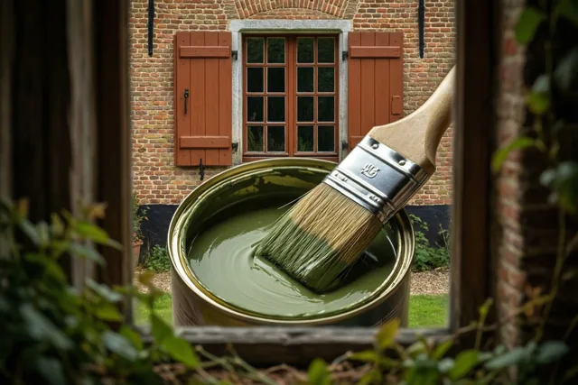 Papa's verfborstel bij de hoeve