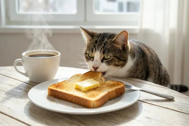 De kat is al begonnen