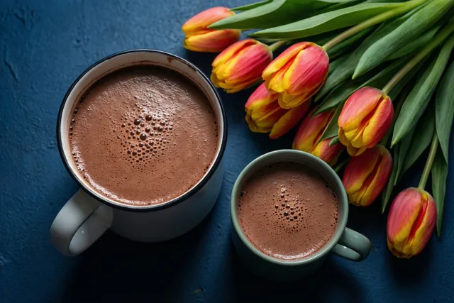 Warme chocomelk voor mama