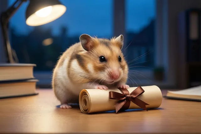 Nachtwerk van een slimme hamster