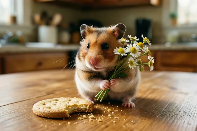 Hamstersorry met een bloemetje