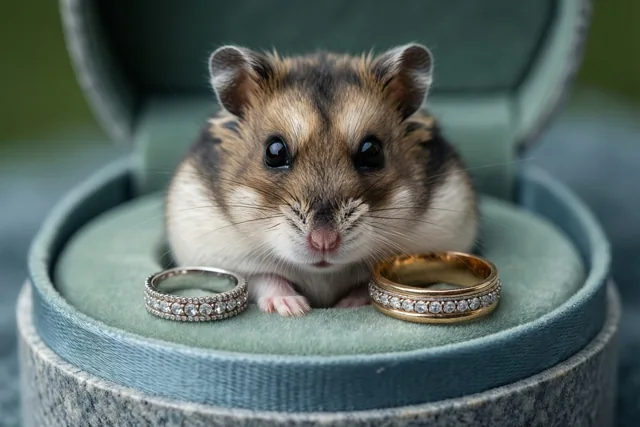 Een hamster bij het ja-woord