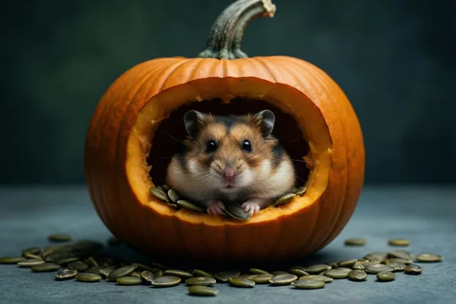 Kleine hamster, grote griezelmond