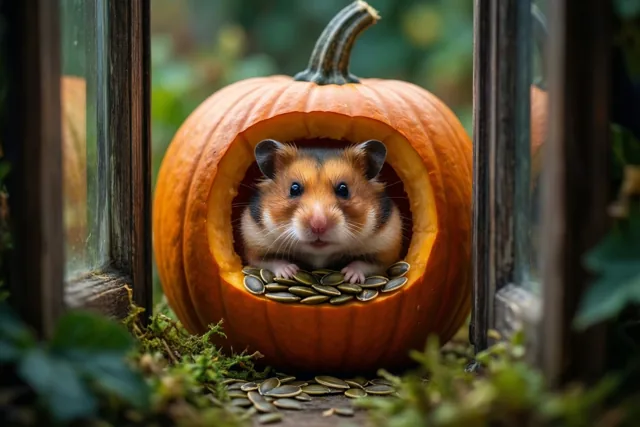 De hamster viert smulfeest