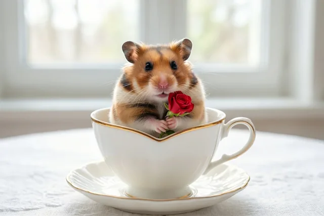 Hamsterliefde in een kopje