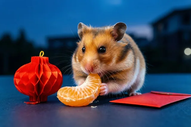 Kleine hamster, groot nieuwjaarsgeluk