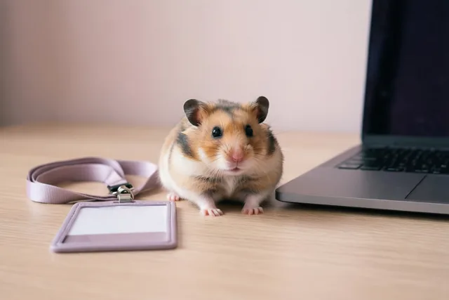 Een hamster bij je werkstart