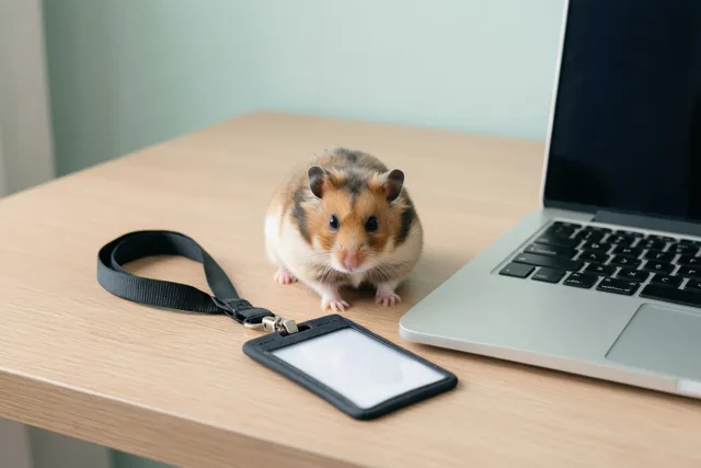 Hamster op je nieuwe bureau