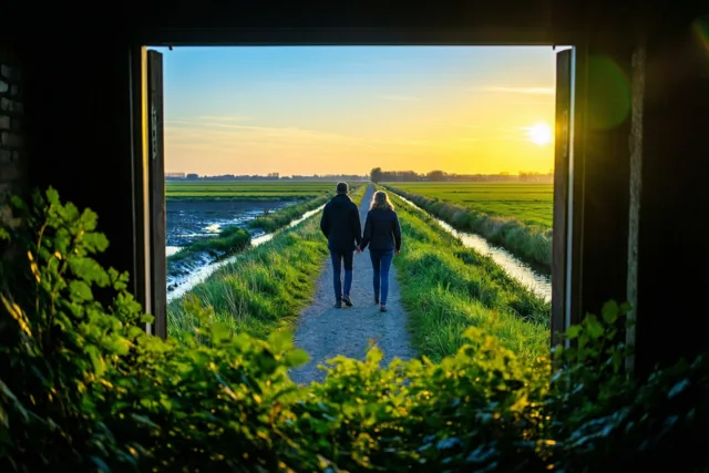 Hand in hand door de polders