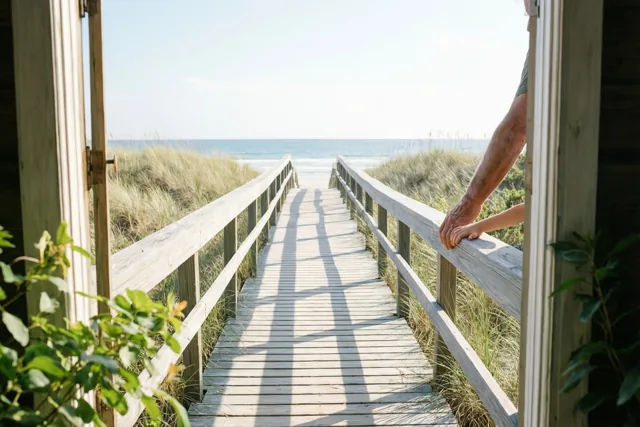 Oma, de zee wacht