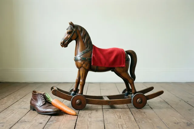 Het hobbelpaard wacht op Sinterklaas