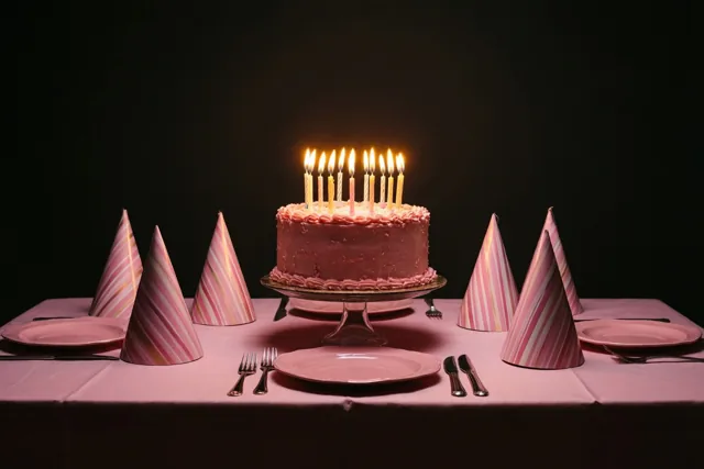 Roze taart voor jouw verjaardag