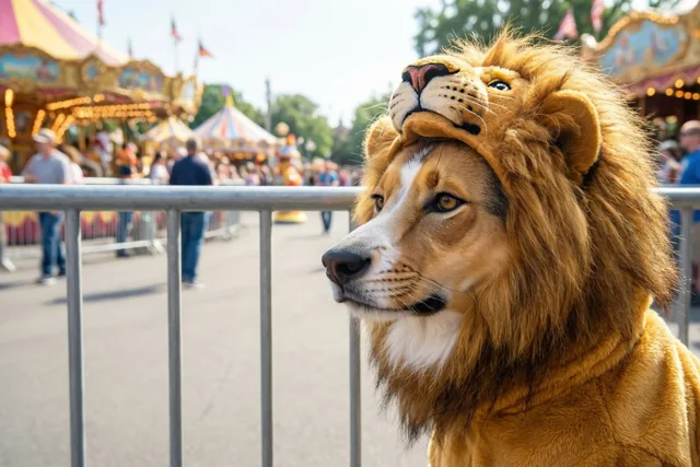 Een hond met leeuwenallures