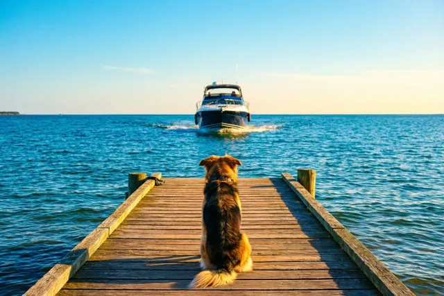 De hond kijkt je na