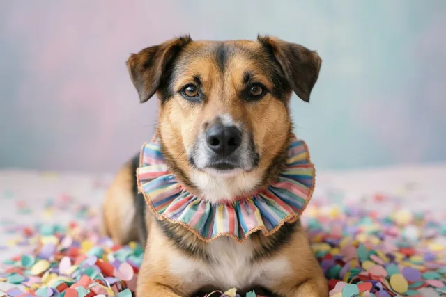 Een feestkraag voor de hond