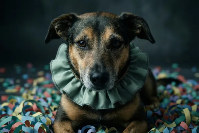 Deze hond is feestklaar