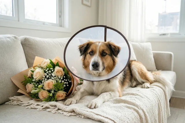 Rozen voor een dappere hond