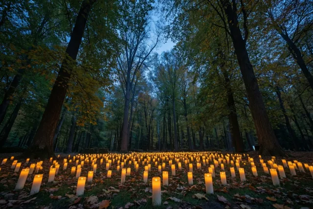 Lichtjes onder de herfstbomen