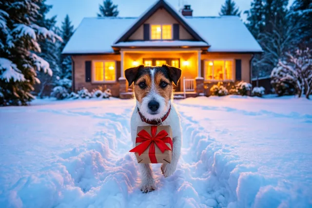 Een kerstpakje op pootjes