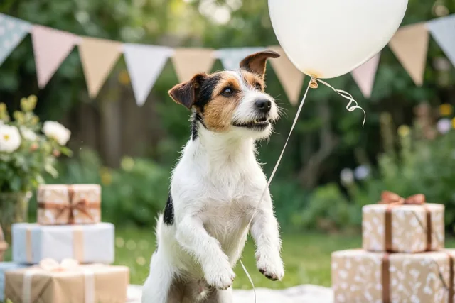 Deze jackrussell viert mee