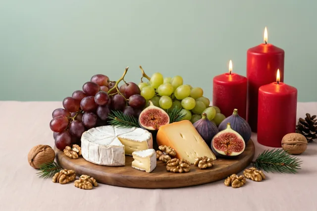 Kaas delen bij het kerstlicht