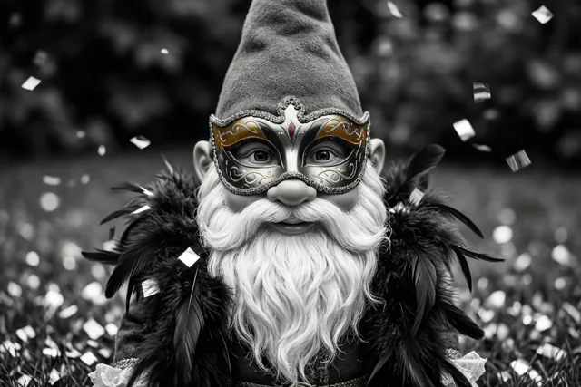 Kabouter met carnavalsallures