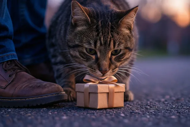 Merci van de pakjeskat