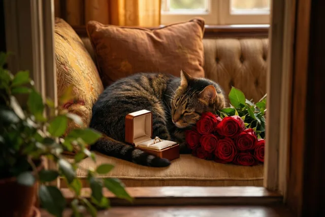 Rozen ringen en een kat