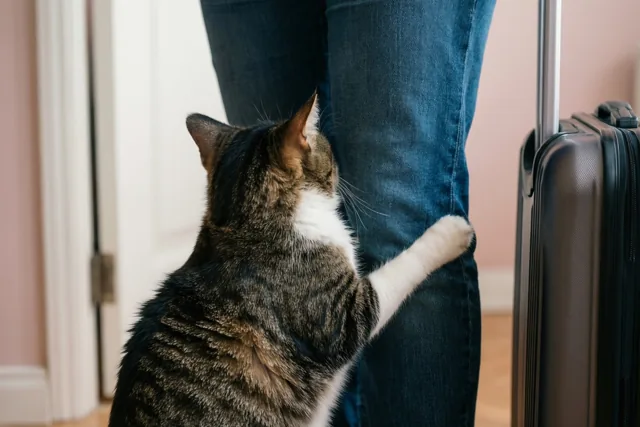 Afscheid met een kattenknuffel
