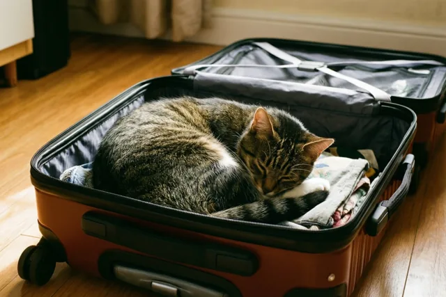 De kat gaat mee