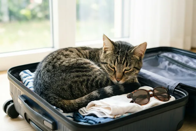 De kat wil mee