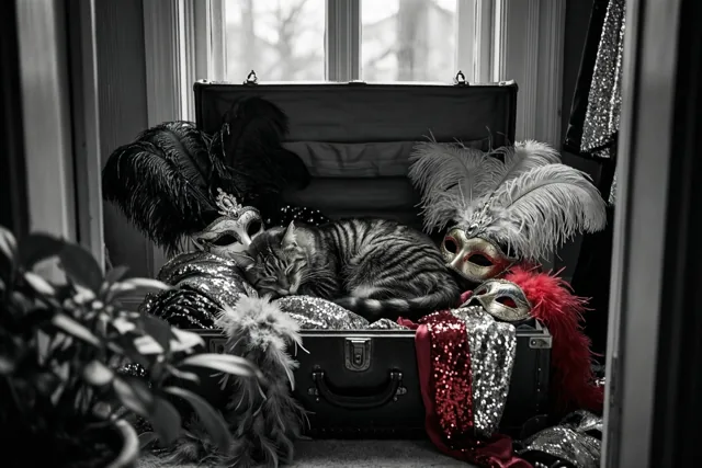 De kat neemt carnavalspauze