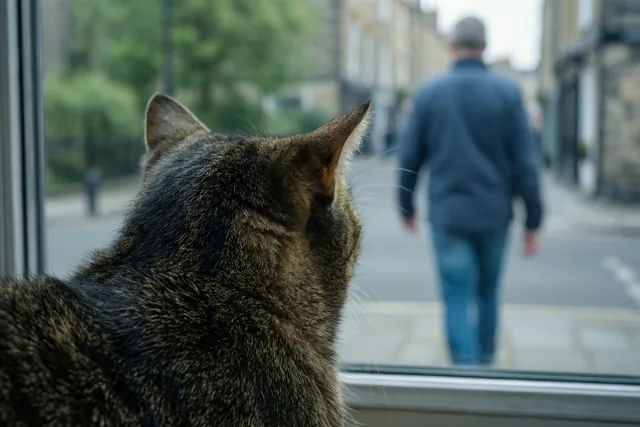 Poes kijkt nog even na