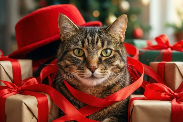 Poes houdt de Sint gezelschap