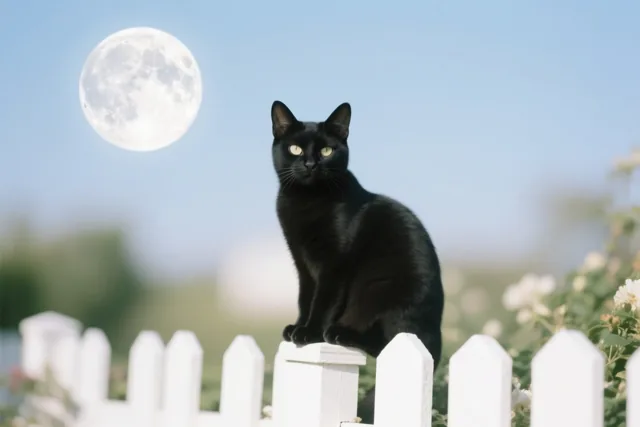 Maanlicht voor een zwarte kat