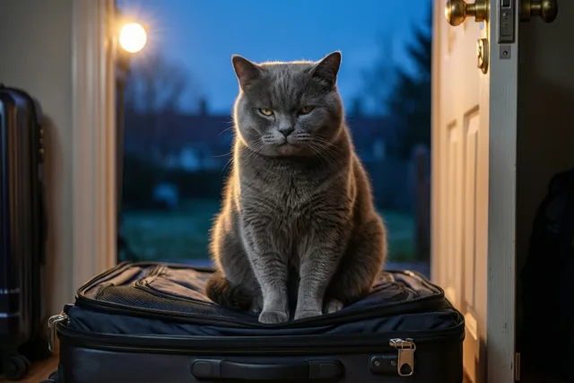 Poes houdt je koffer bij