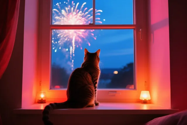 Poes viert van binnenuit