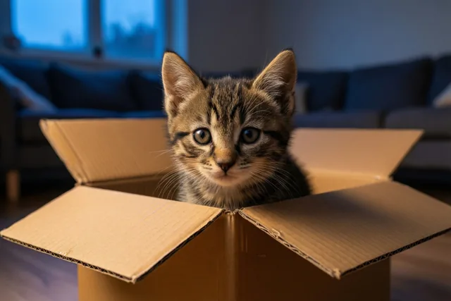 Poes verkent haar nieuwe thuis