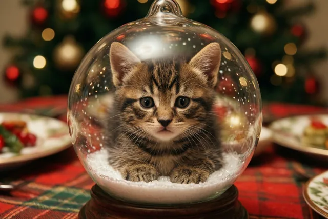 Een katje vol kerstmagie