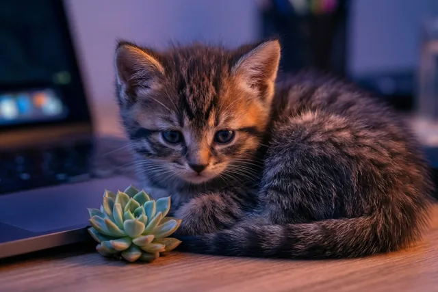 Een katje als nieuwe collega