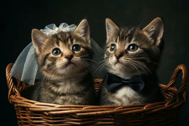 Twee katjes zeggen ja
