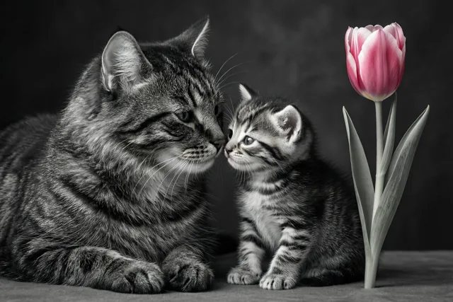 Een kattenkus voor mama