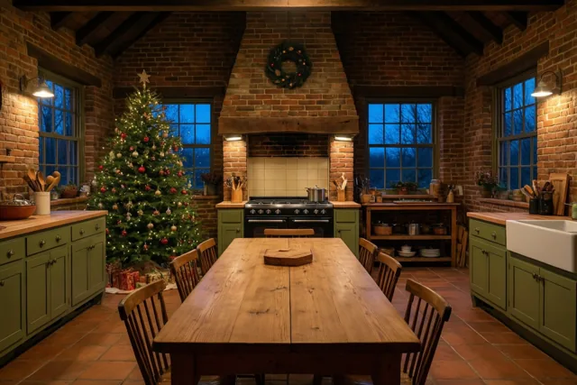 Een landelijke kerst thuis